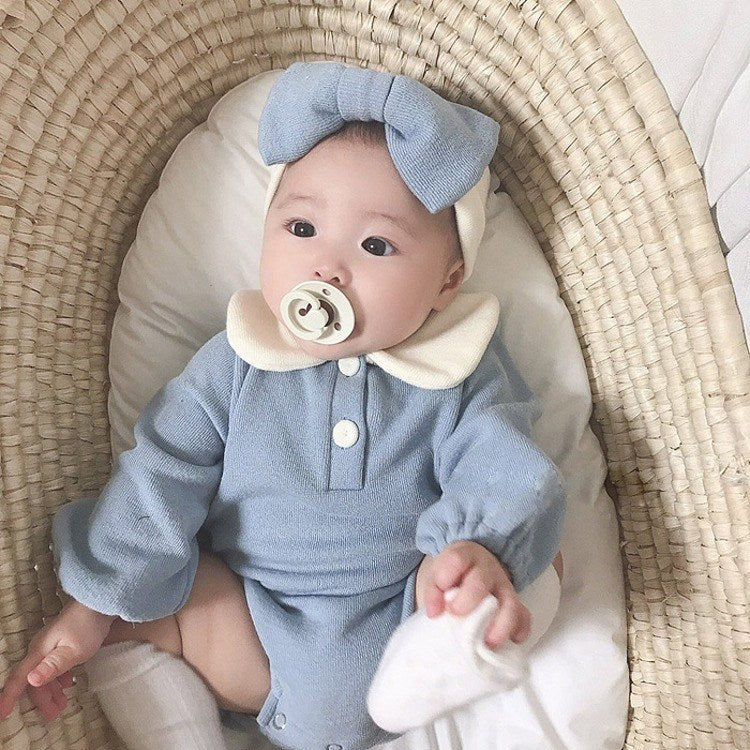 【BABY】ポロ襟ロンパース・リボンバンド付き CawaKomostore