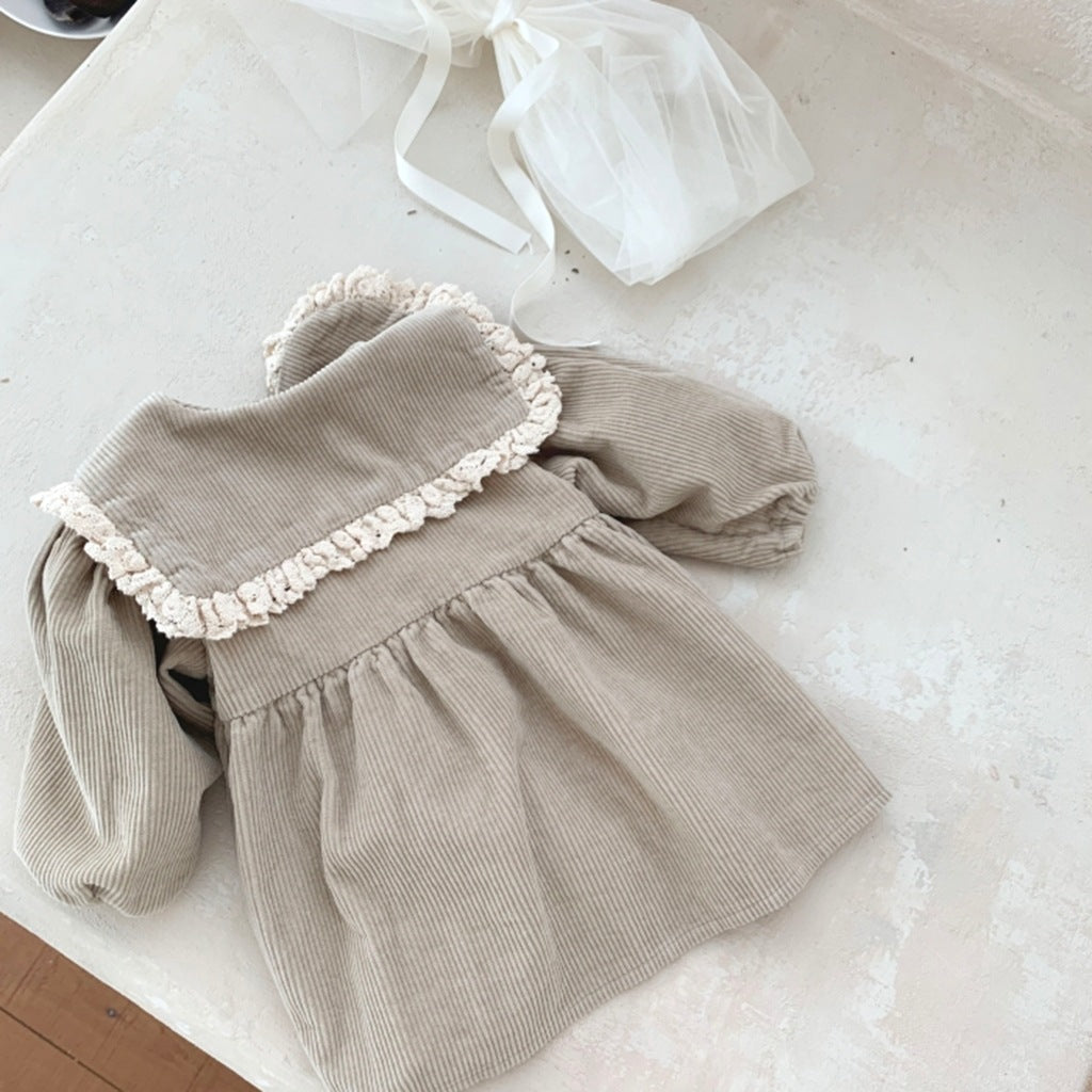 【BABY】フリル襟コーデュロイワンピース CawaKomostore