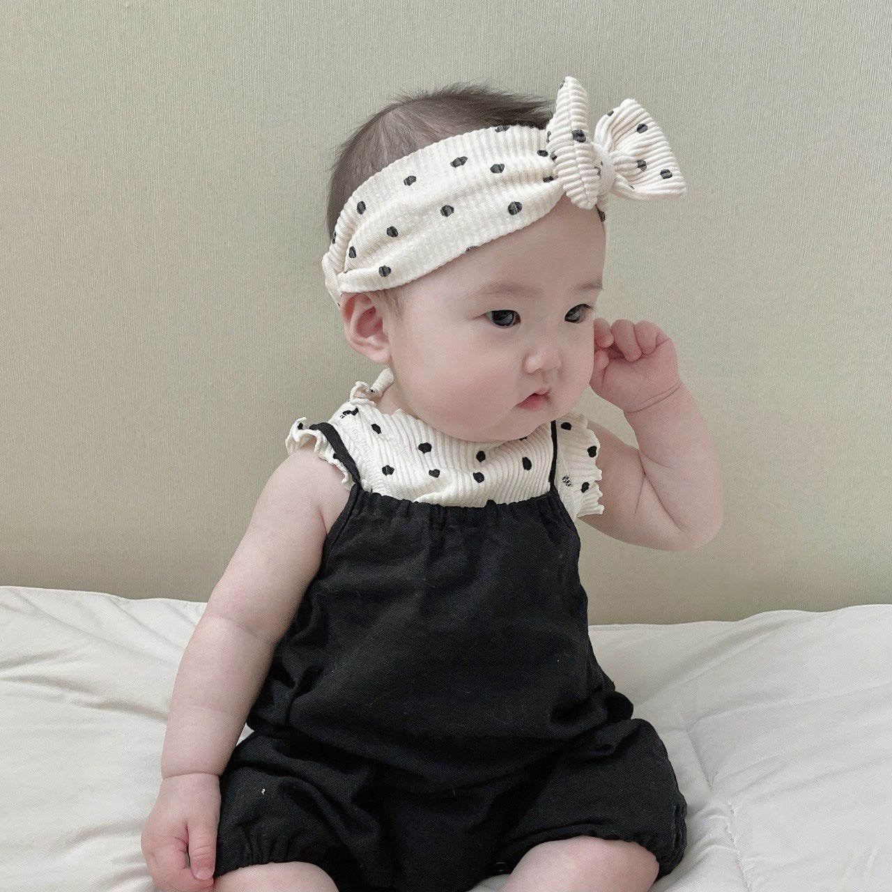 【BABY】モノクロ水玉スリーアイテム CawaKomostore