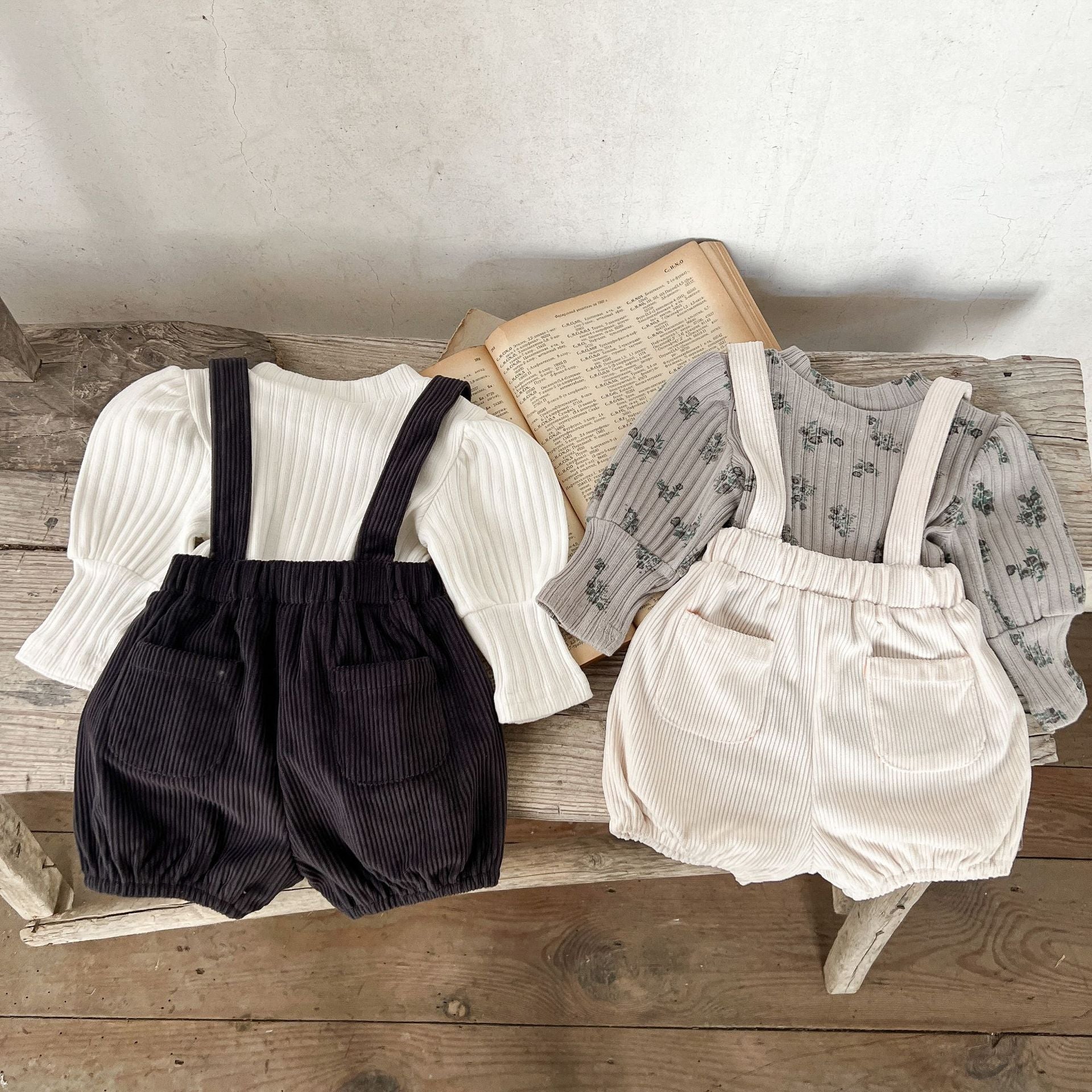 【BABY】パフ袖リブデザイントップス CawaKomostore