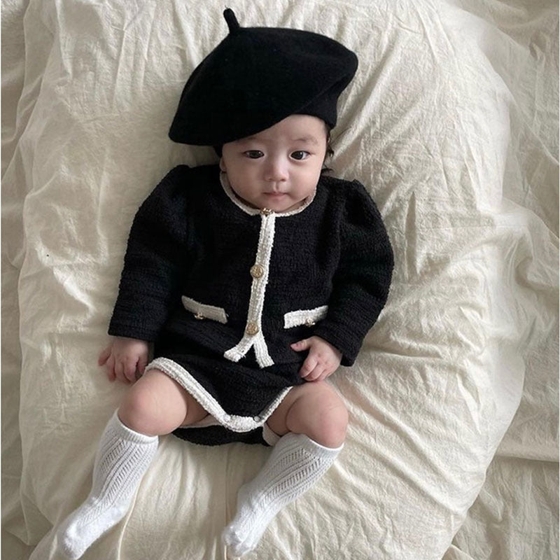 【BABY】モノクロボタンセットアップ CawaKomostore