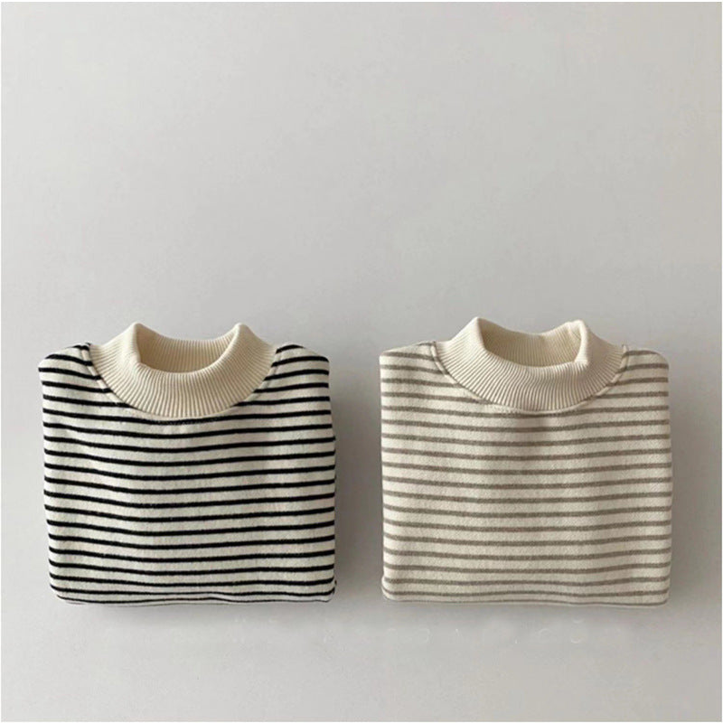 【BABY】モックネックボーダースウェット CawaKomostore
