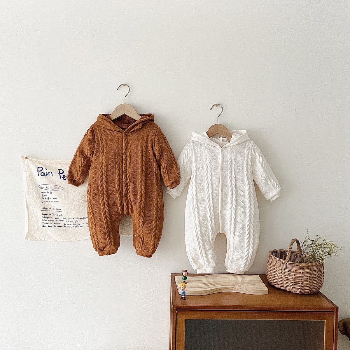 【BABY】ケーブル編み風 ジャンプスーツ CawaKomostore