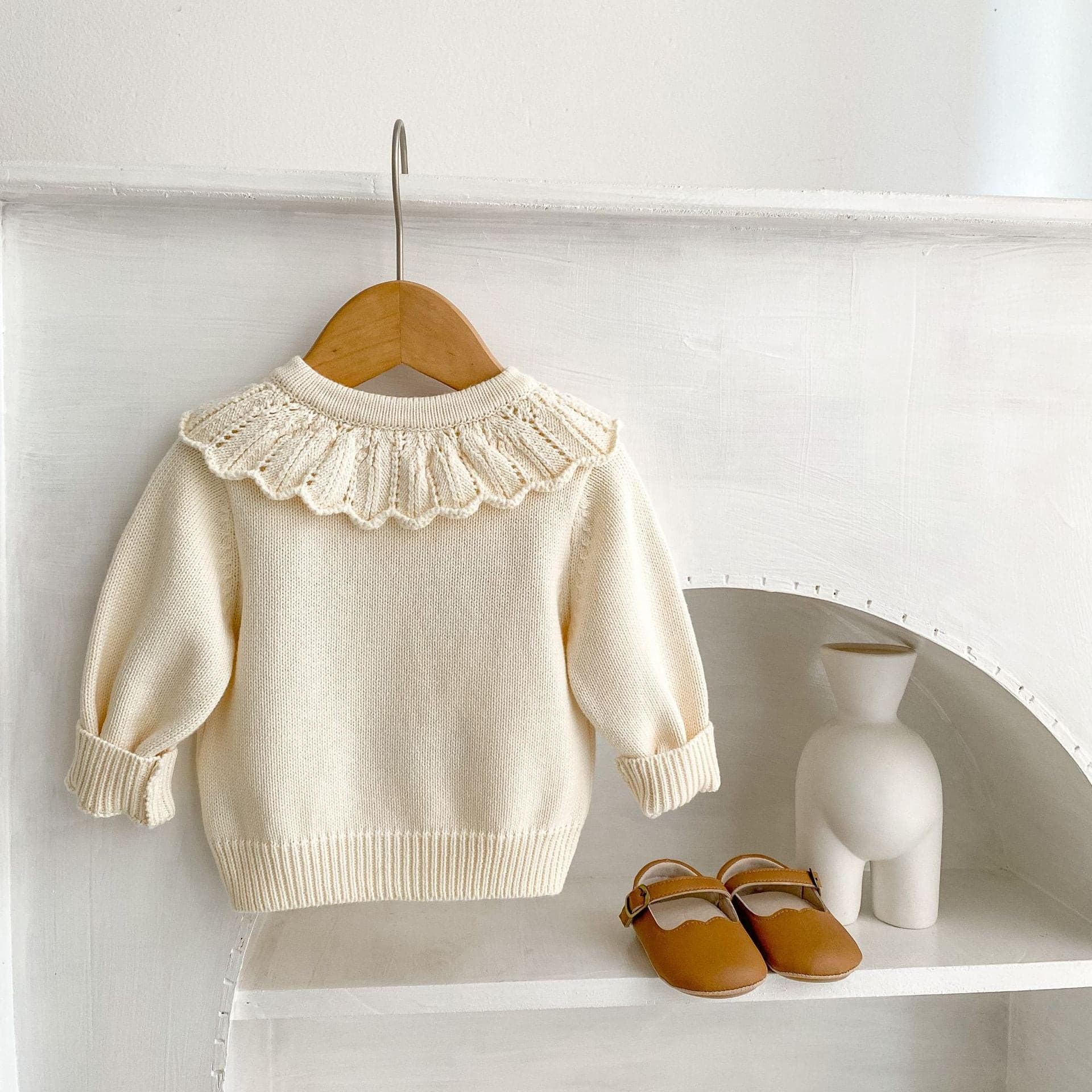 【BABY】フラワー刺繡ニットカーディガン CawaKomostore