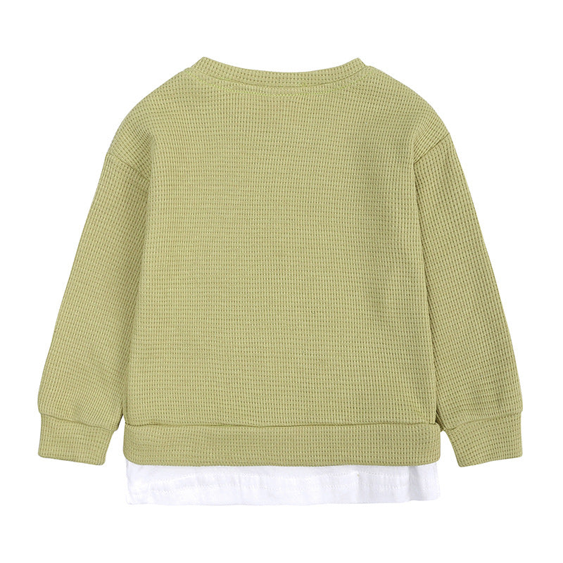 【GIRL・BOY】韓国風ワッフルスウェット2点セットアップ CawaKomostore