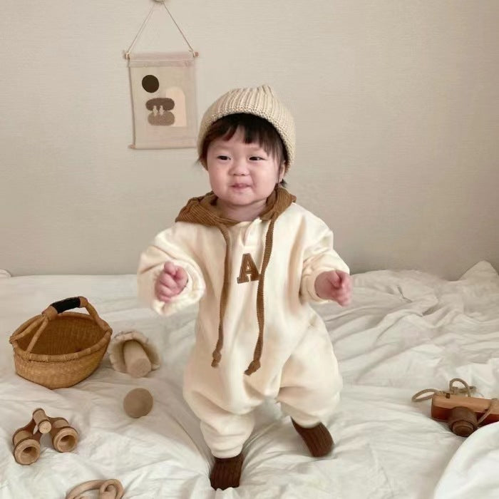 【BABY】Ａロゴフート付きロンパース CawaKomostore