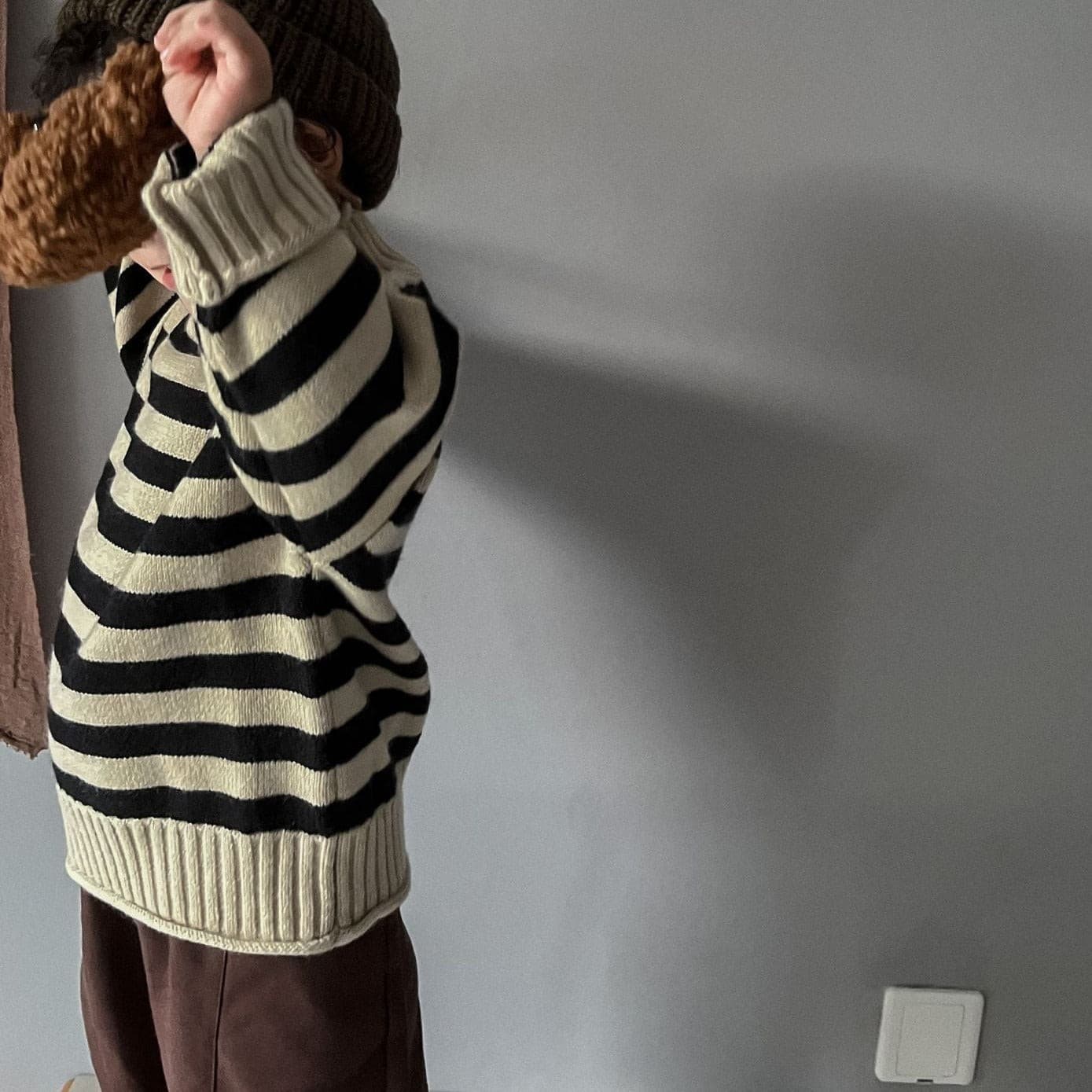 【GIRL・BOY】モックネックボーダーセーター CawaKomostore