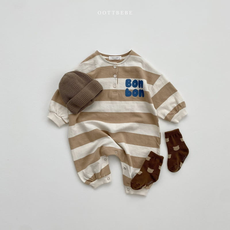 【BABY】BONBONボーダーカバーオール CawaKomostore