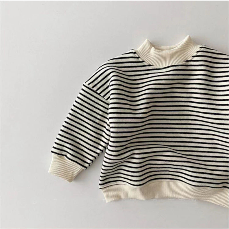 【BABY】モックネックボーダースウェット CawaKomostore