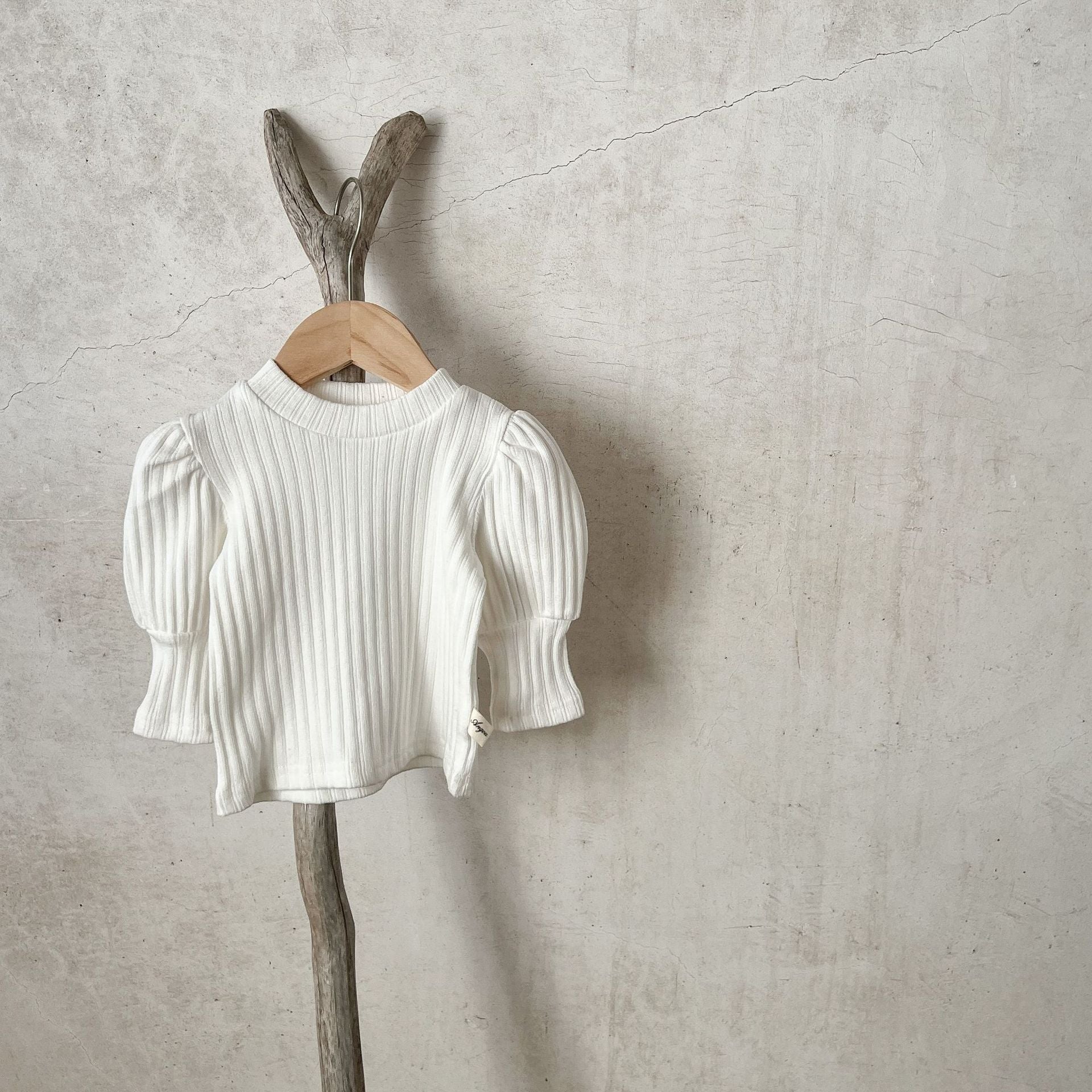 【BABY】パフ袖リブデザイントップス CawaKomostore