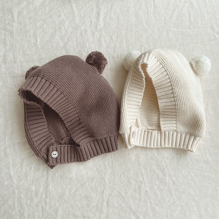 【BABY】リブニットロンパース＋ボンネット CawaKomostore