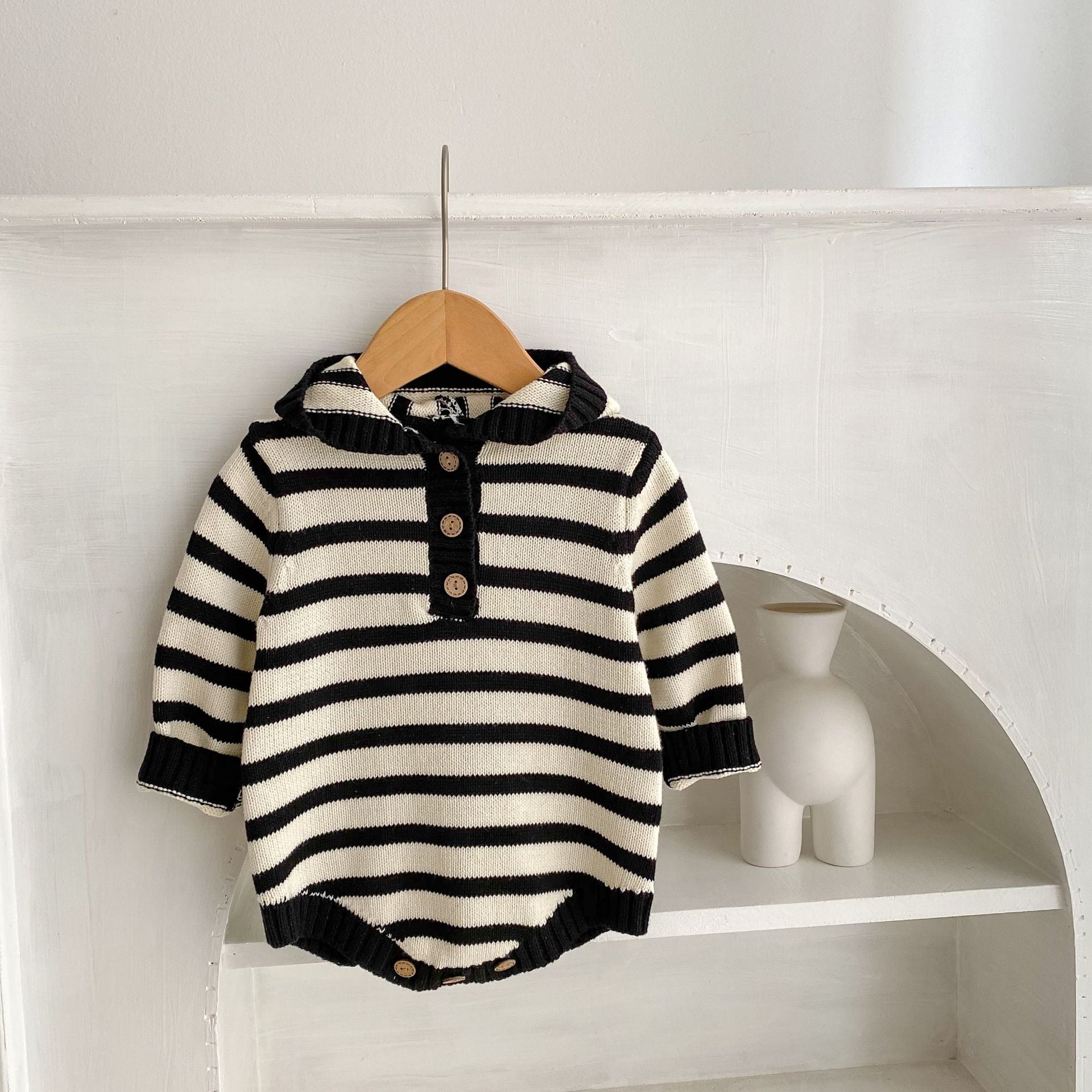 【BABY】ナチュラルボーダーニットロンパース CawaKomostore