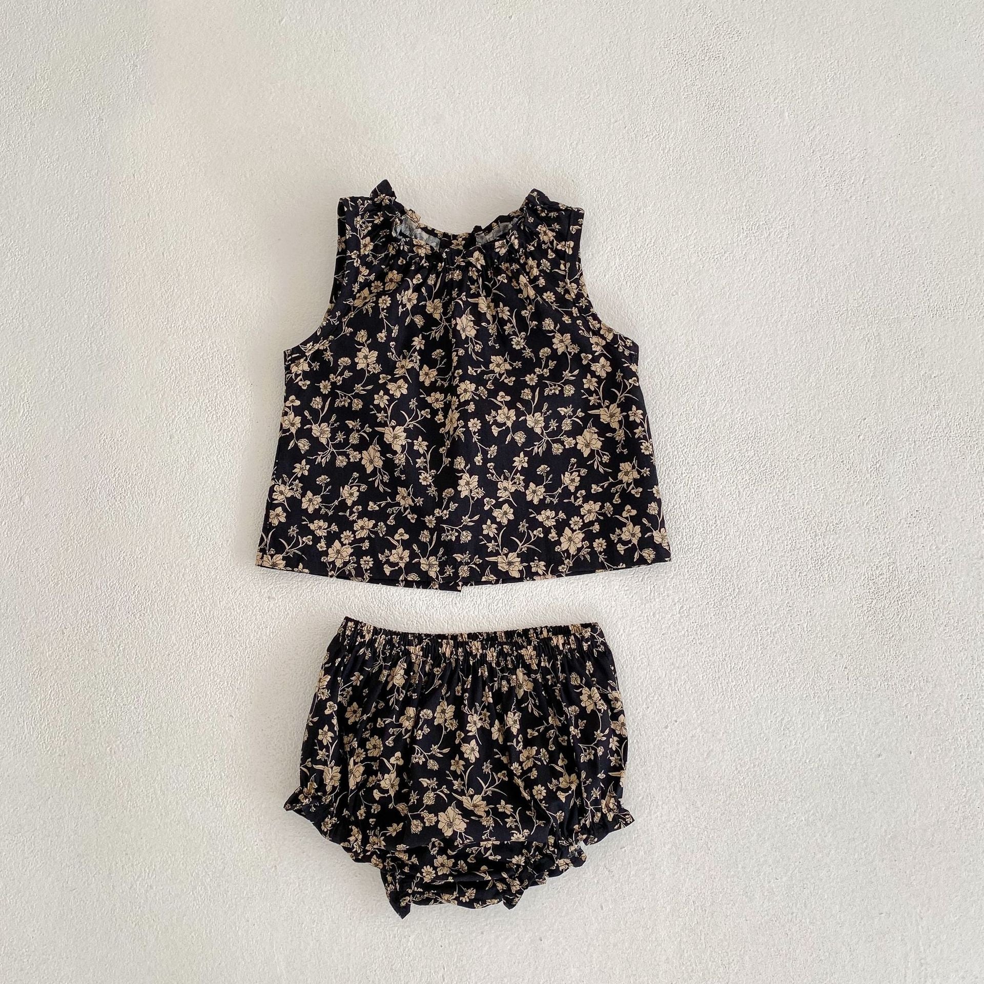 【BABY】ノースリーブレトロ花柄セットアップ CawaKomostore