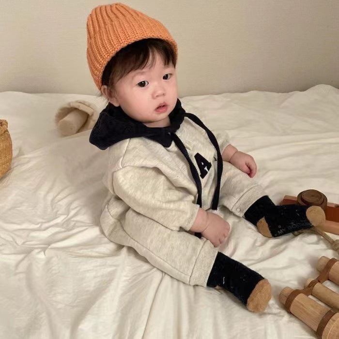 【BABY】Ａロゴフート付きロンパース CawaKomostore