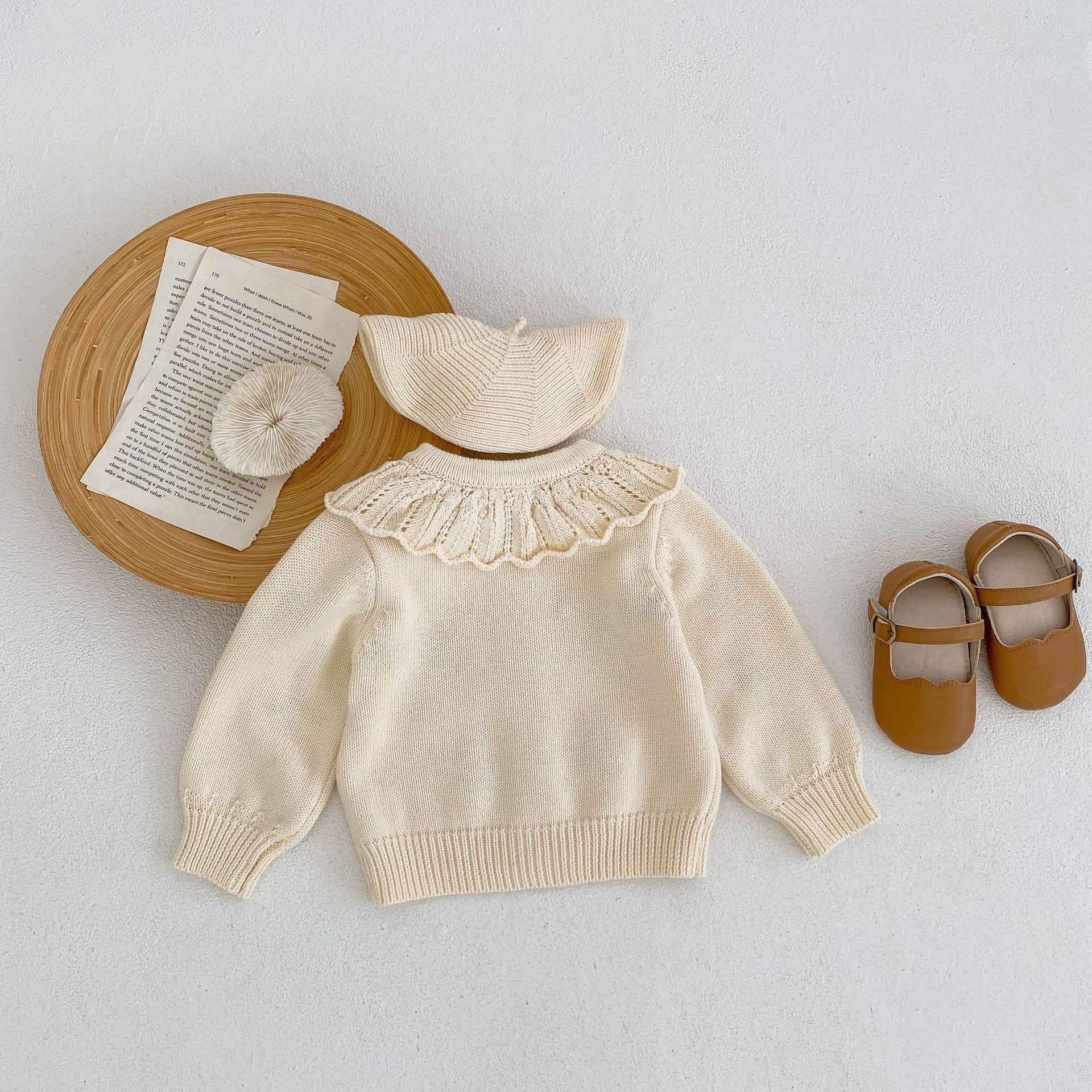 【BABY】フラワー刺繡ニットカーディガン CawaKomostore