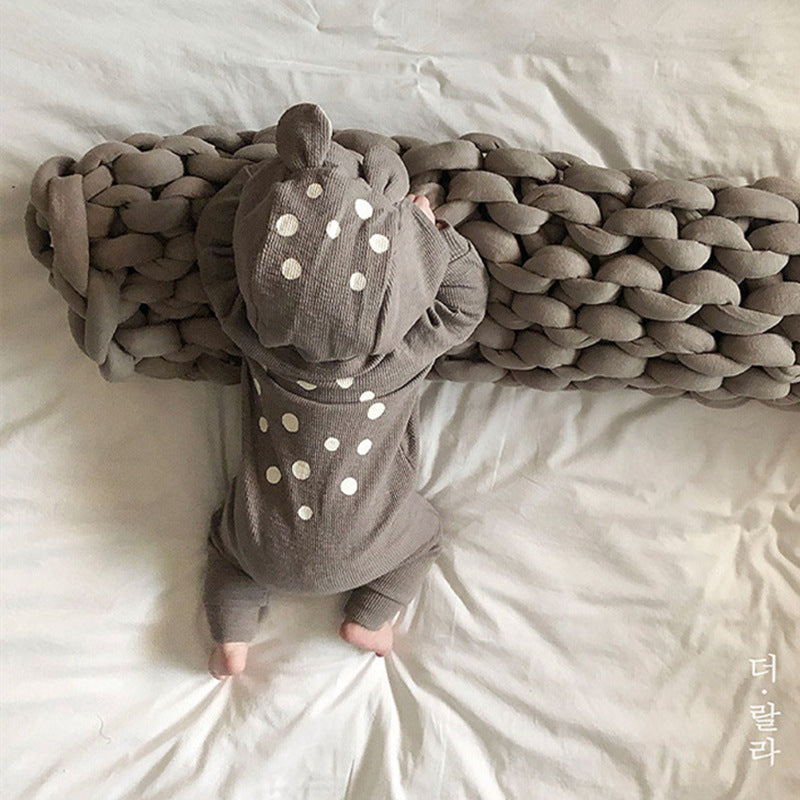 【BABY】バンビフード付きスウェットロンパース・通常＆裏起毛 CawaKomostore
