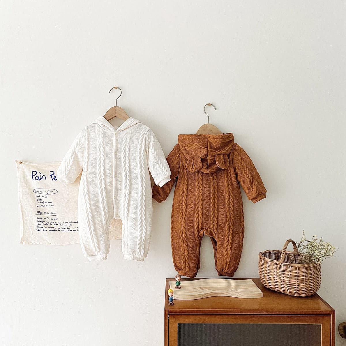 【BABY】ケーブル編み風 ジャンプスーツ CawaKomostore