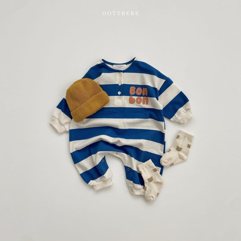 【BABY】BONBONボーダーカバーオール CawaKomostore