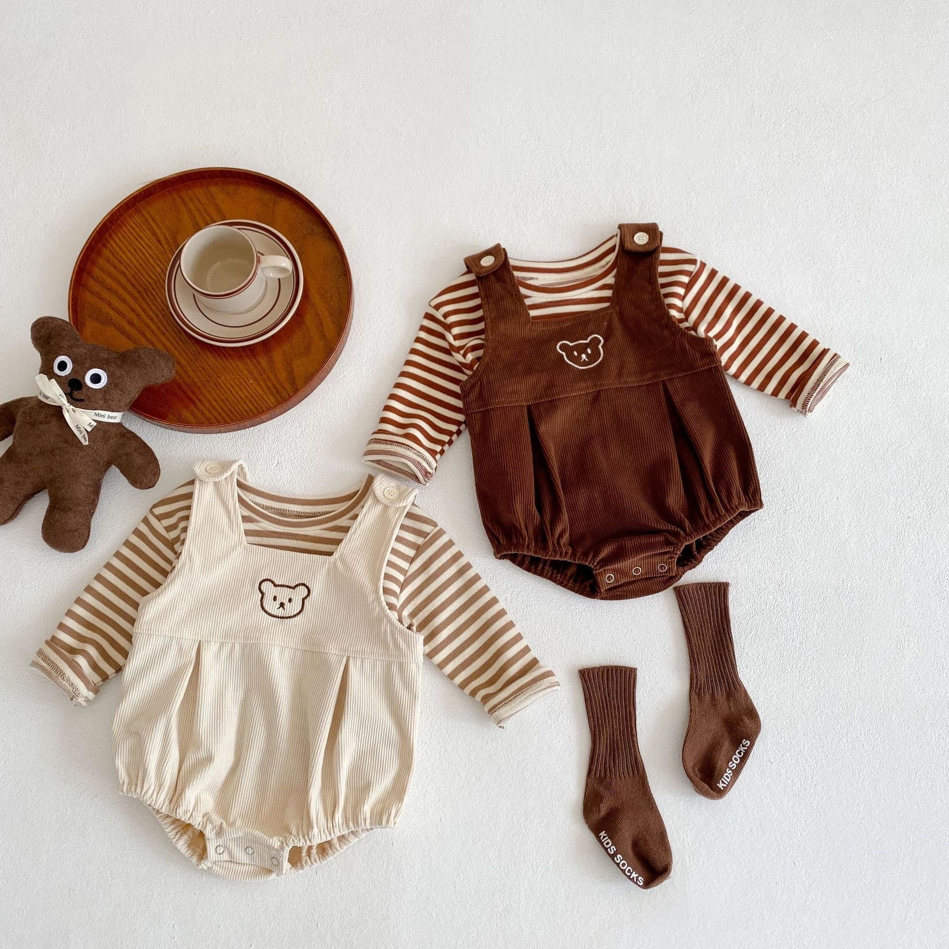 【BABY】コーデュロイベアサロペット（ロンT付き） CawaKomostore