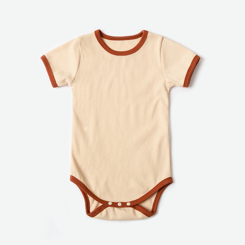 【BABY】バイカラー半袖ロンパース CawaKomostore