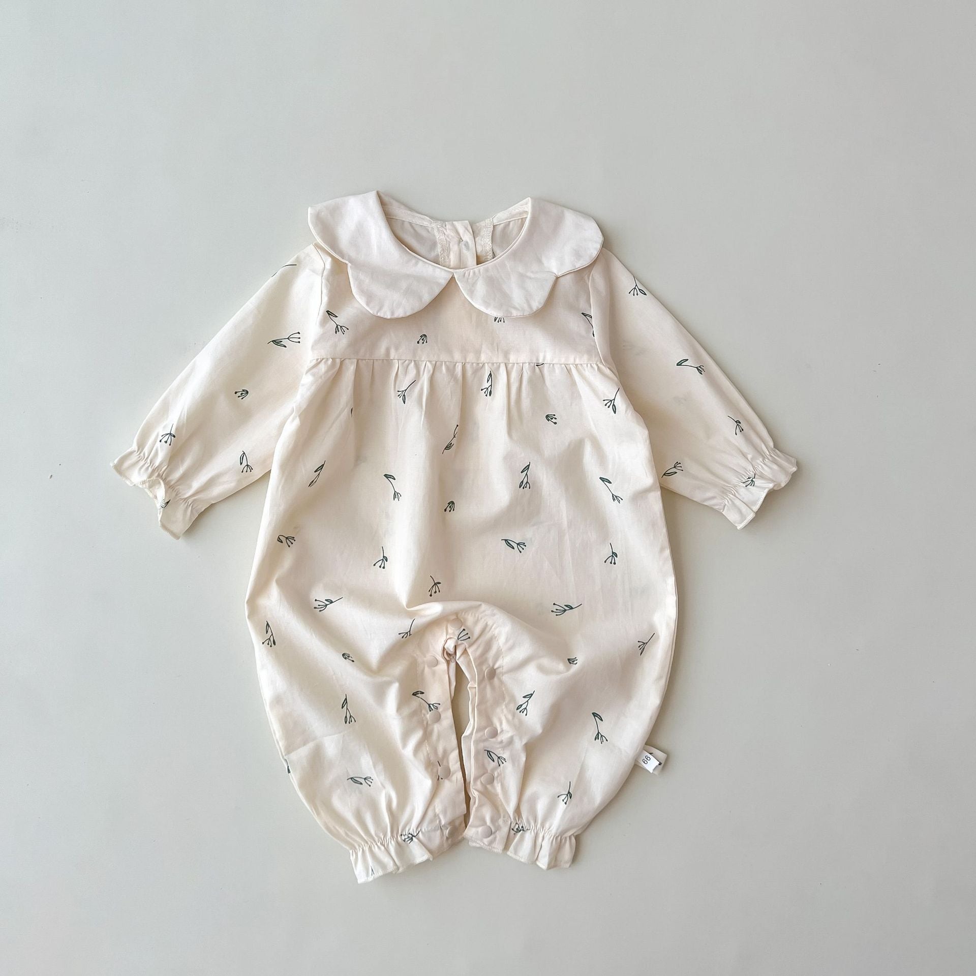 【BABY】襟付きフラワーテクスチャオーバーオール CawaKomostore