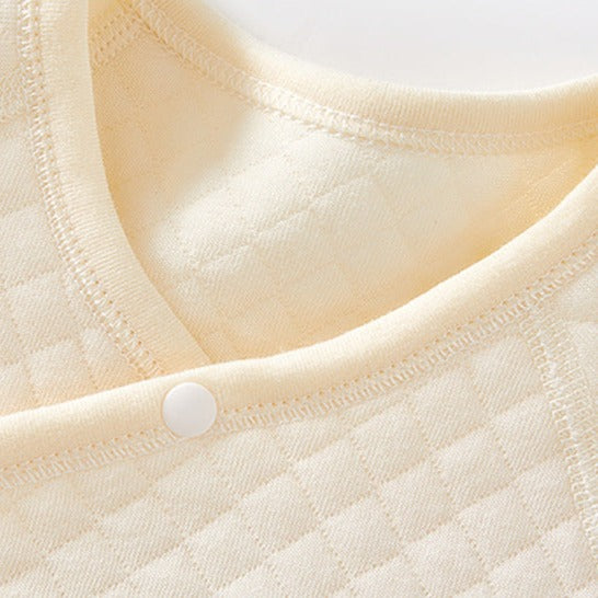【BABY】出産準備くまさんワッペンパイピングロンパース CawaKomostore