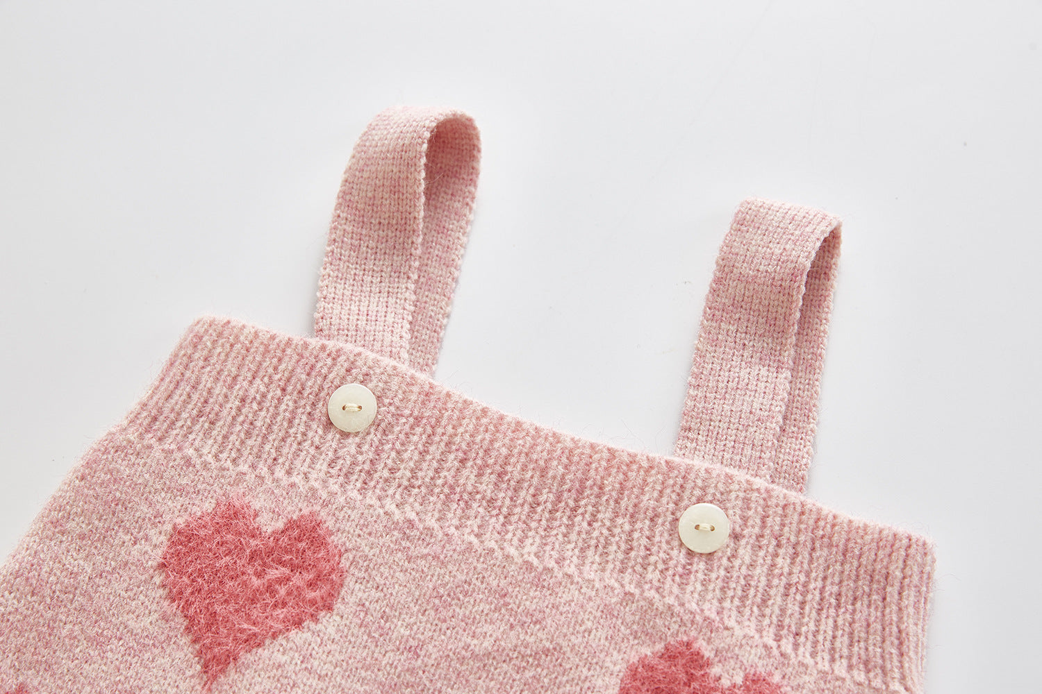 【BABY】ピンクのハート柄ロンパース＆カーディガンセット CawaKomostore