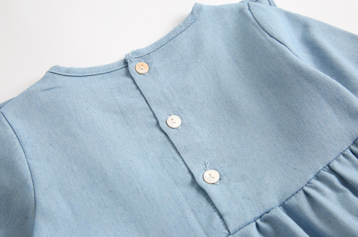 【BABY】秋冬長袖デニムベビーロンパース★♪ CawaKomostore