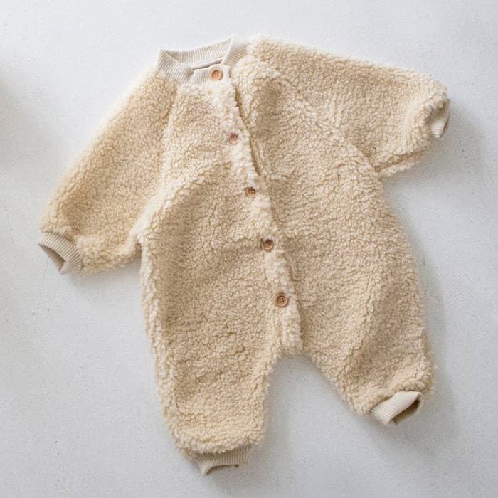 【BABY】モコモコ・ボアジャンプスーツ CawaKomostore