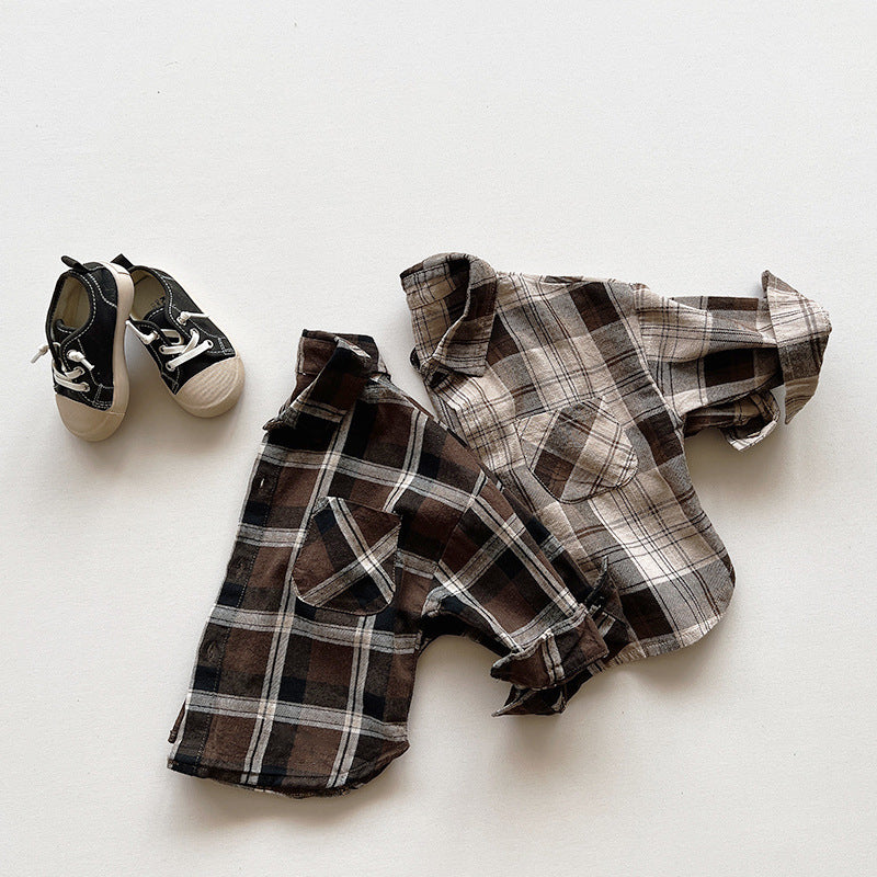 【GIRL・BOY】チェックコットンシャツ CawaKomostore
