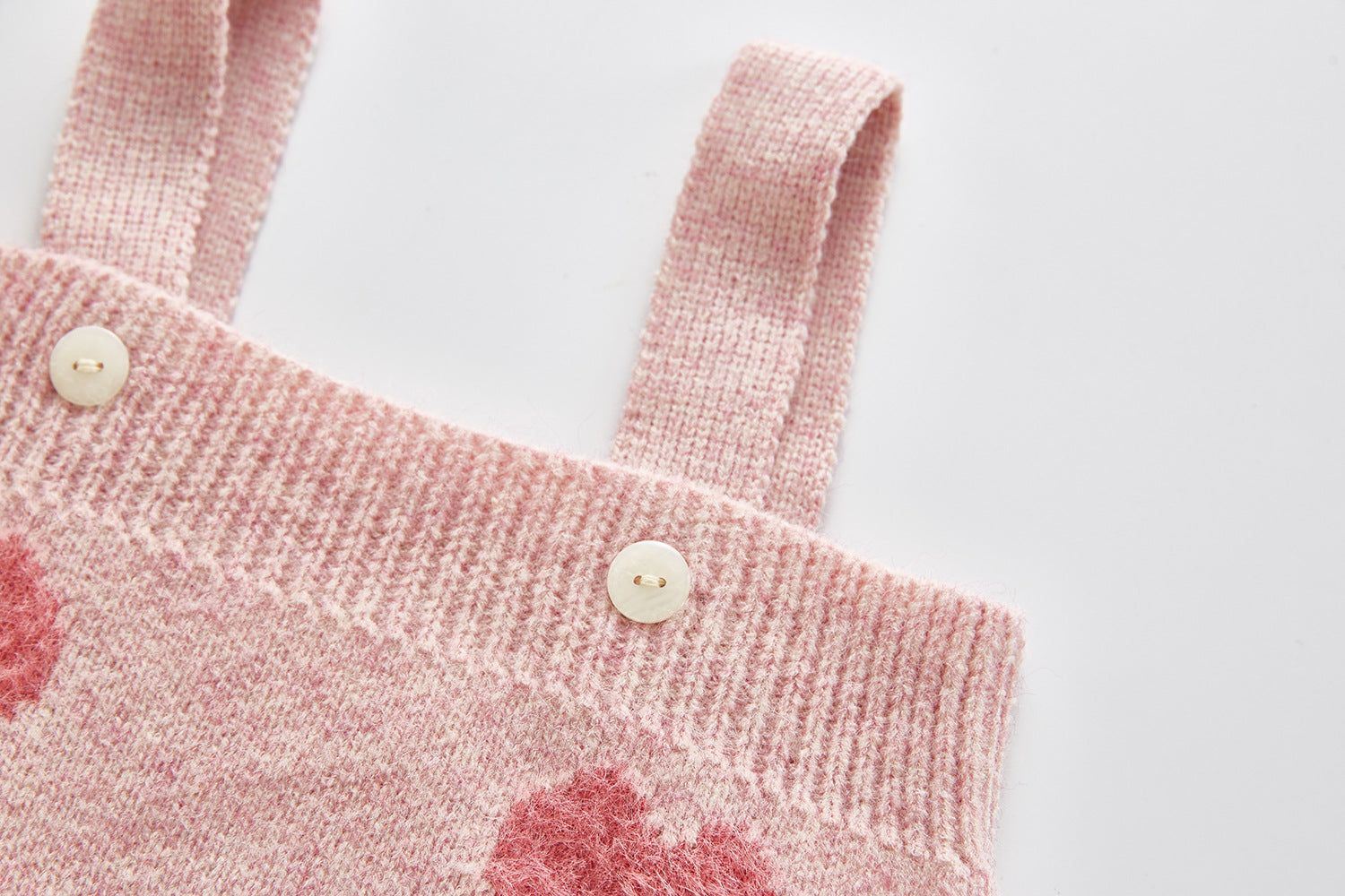 【BABY】ピンクのハート柄ロンパース＆カーディガンセット CawaKomostore