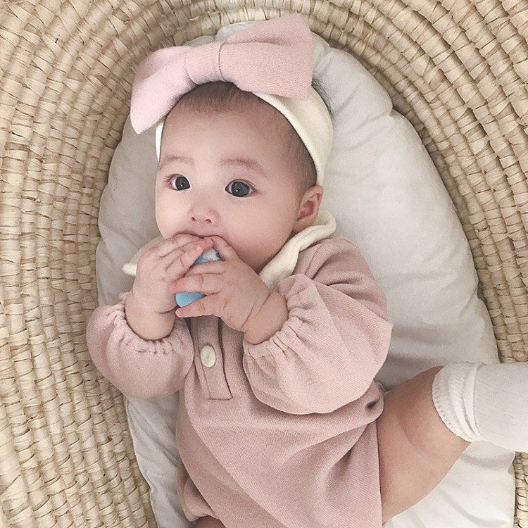【BABY】ポロ襟ロンパース・リボンバンド付き CawaKomostore