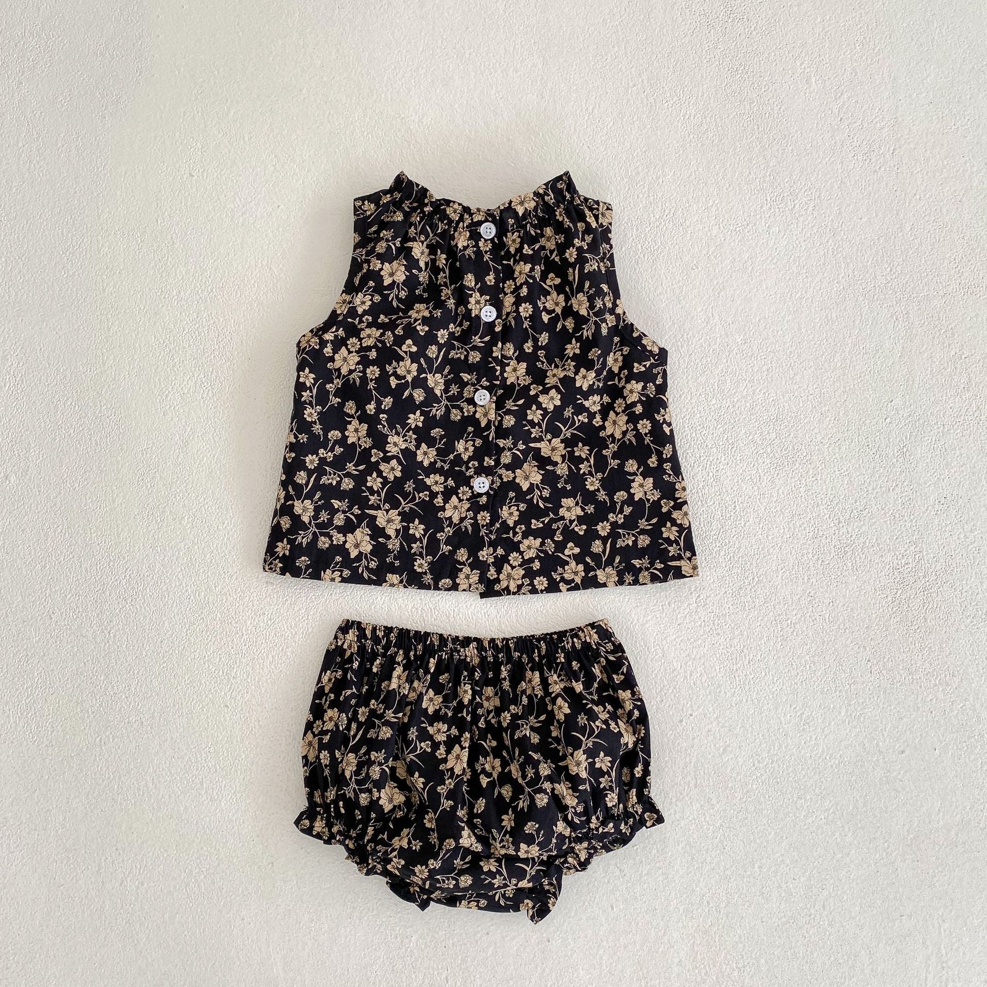 【BABY】ノースリーブレトロ花柄セットアップ CawaKomostore