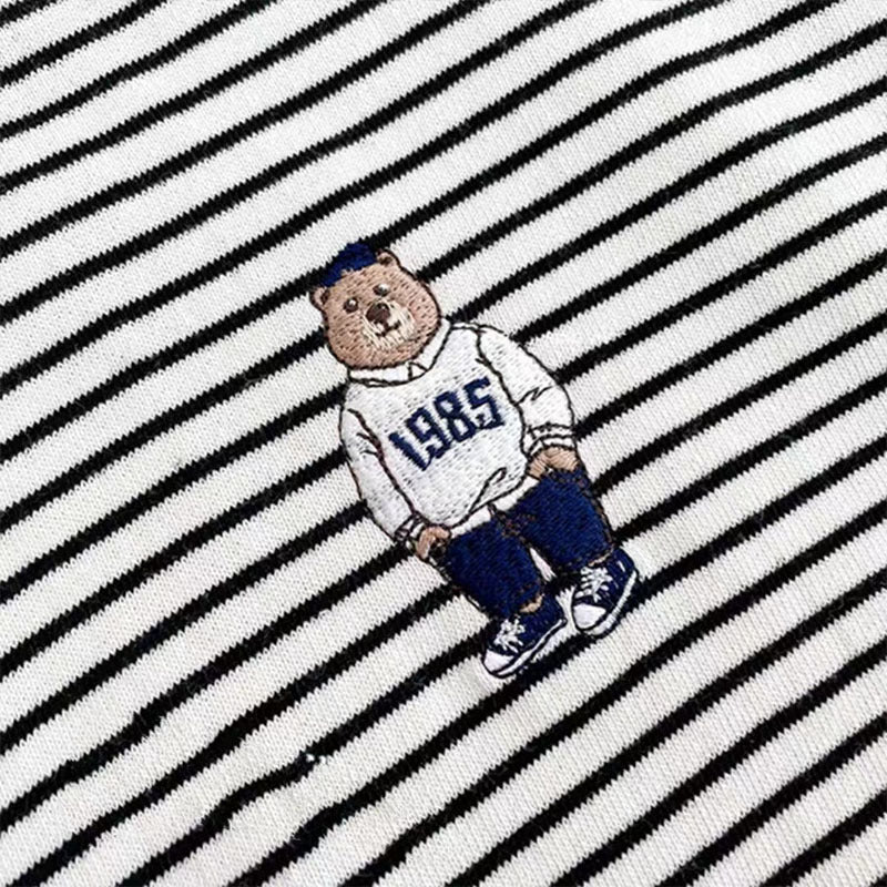 【GIRL・BOY】くまさんボーダーセットアップ CawaKomostore