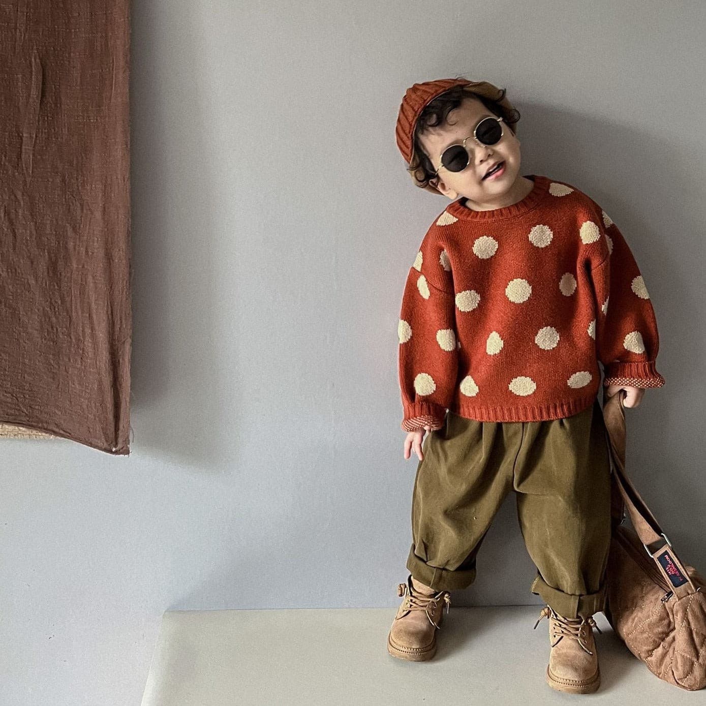 【GIRL・BOY】ポルカドットセーター CawaKomostore
