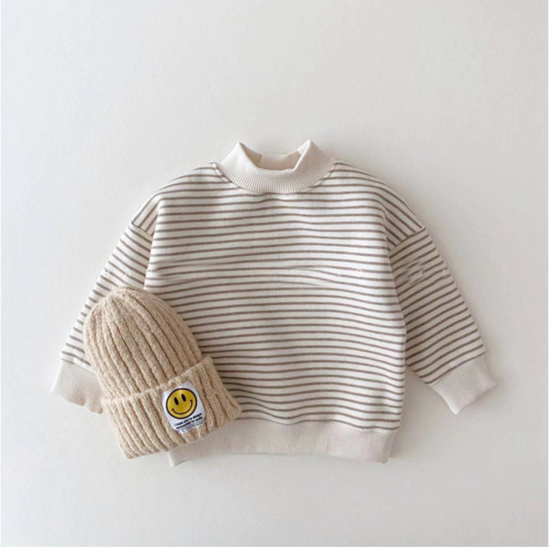 【BABY】モックネックボーダースウェット CawaKomostore