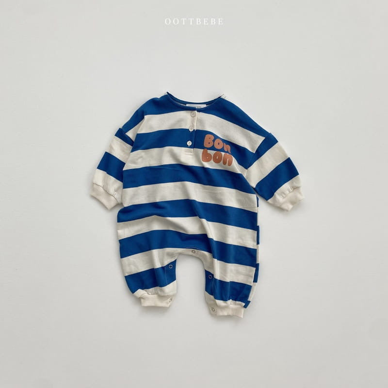 【BABY】BONBONボーダーカバーオール CawaKomostore