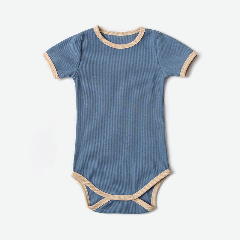 【BABY】バイカラー半袖ロンパース CawaKomostore