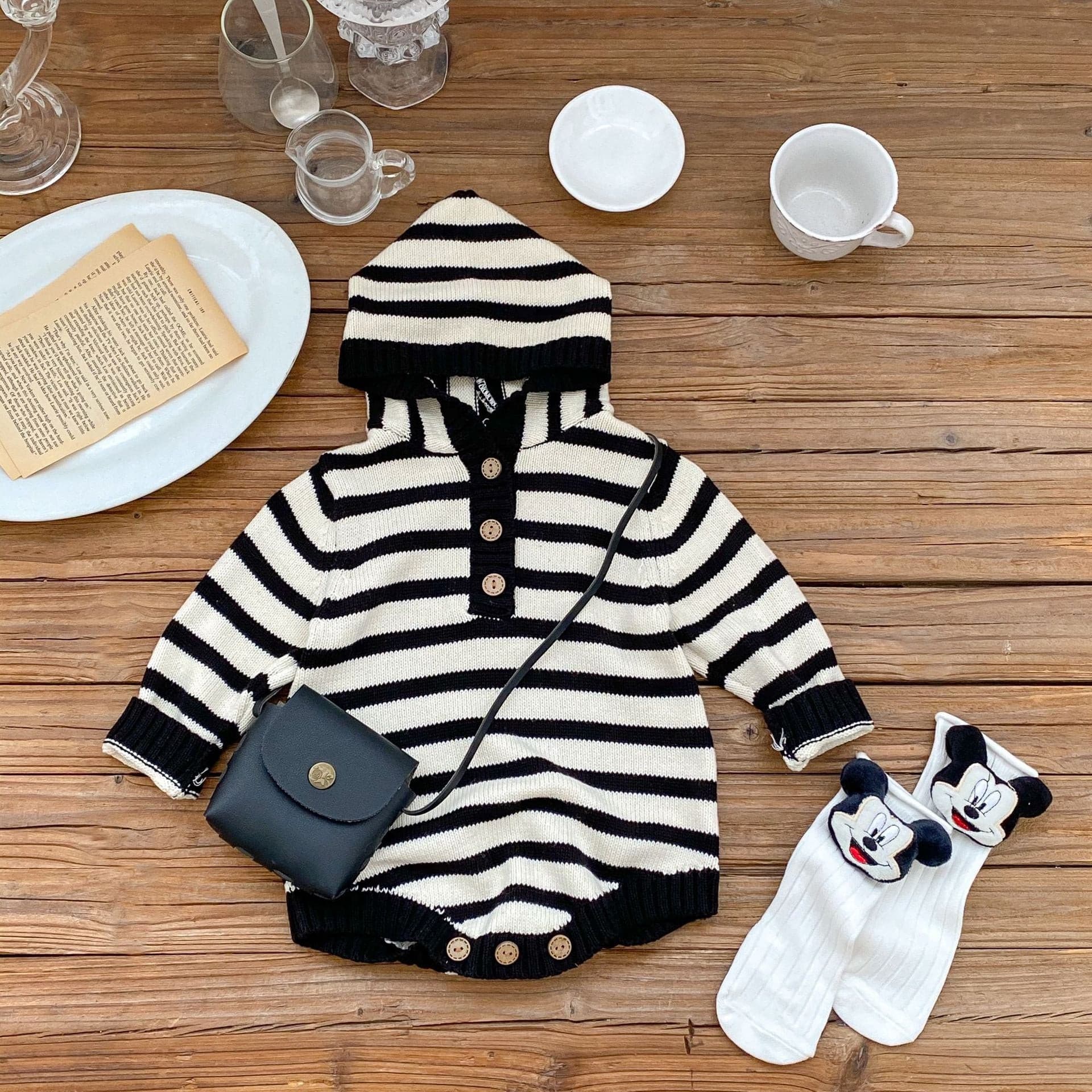 【BABY】ナチュラルボーダーニットロンパース CawaKomostore