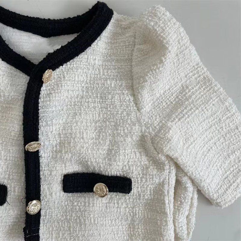 【BABY】モノクロボタンセットアップ CawaKomostore