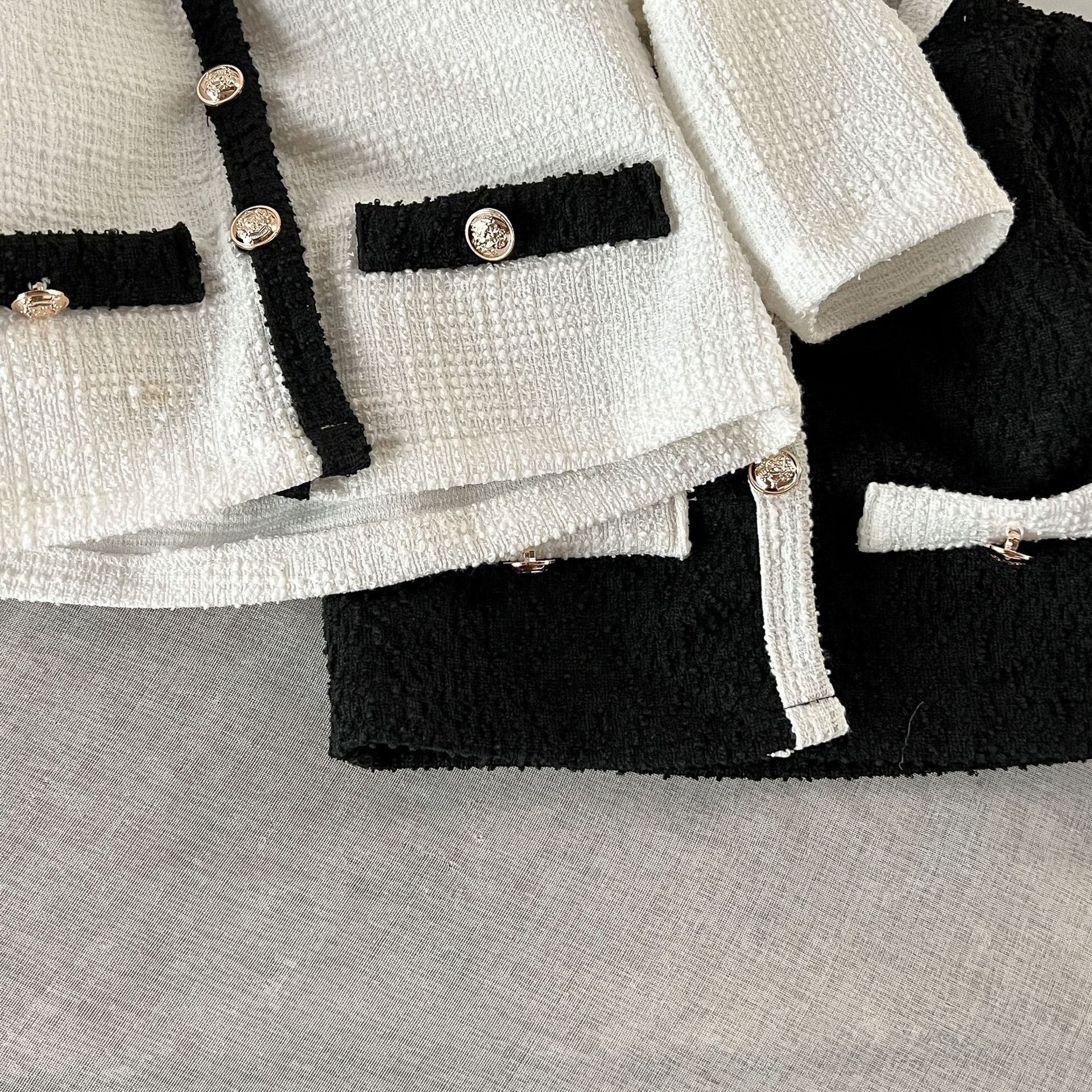 【BABY】モノクロボタンセットアップ CawaKomostore