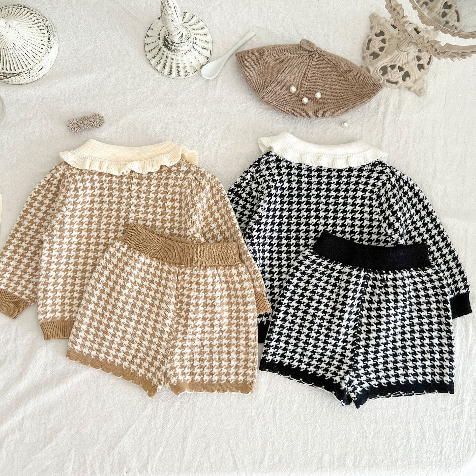 【BABY】千鳥チェック柄　ニットセットアップ CawaKomostore