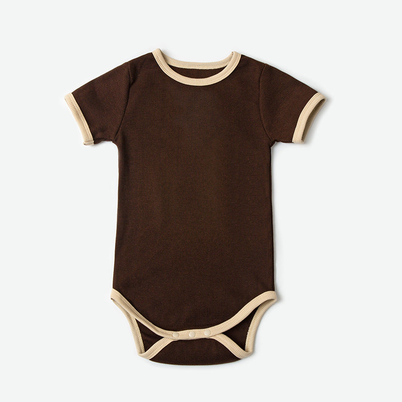 【BABY】バイカラー半袖ロンパース CawaKomostore