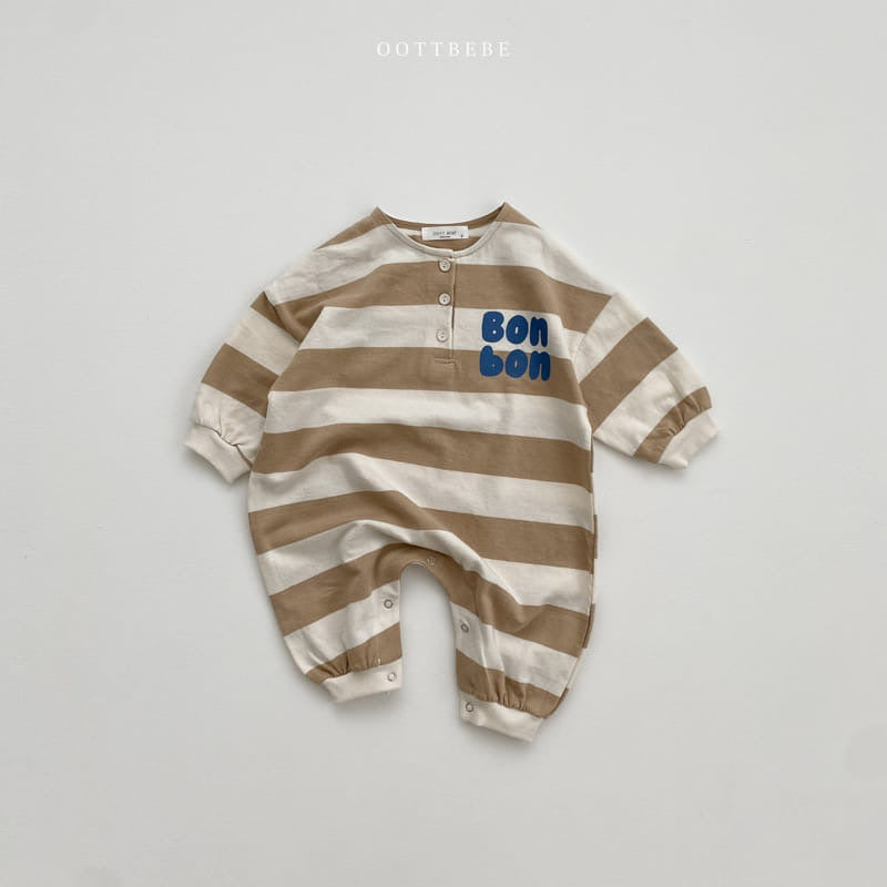 【BABY】BONBONボーダーカバーオール CawaKomostore
