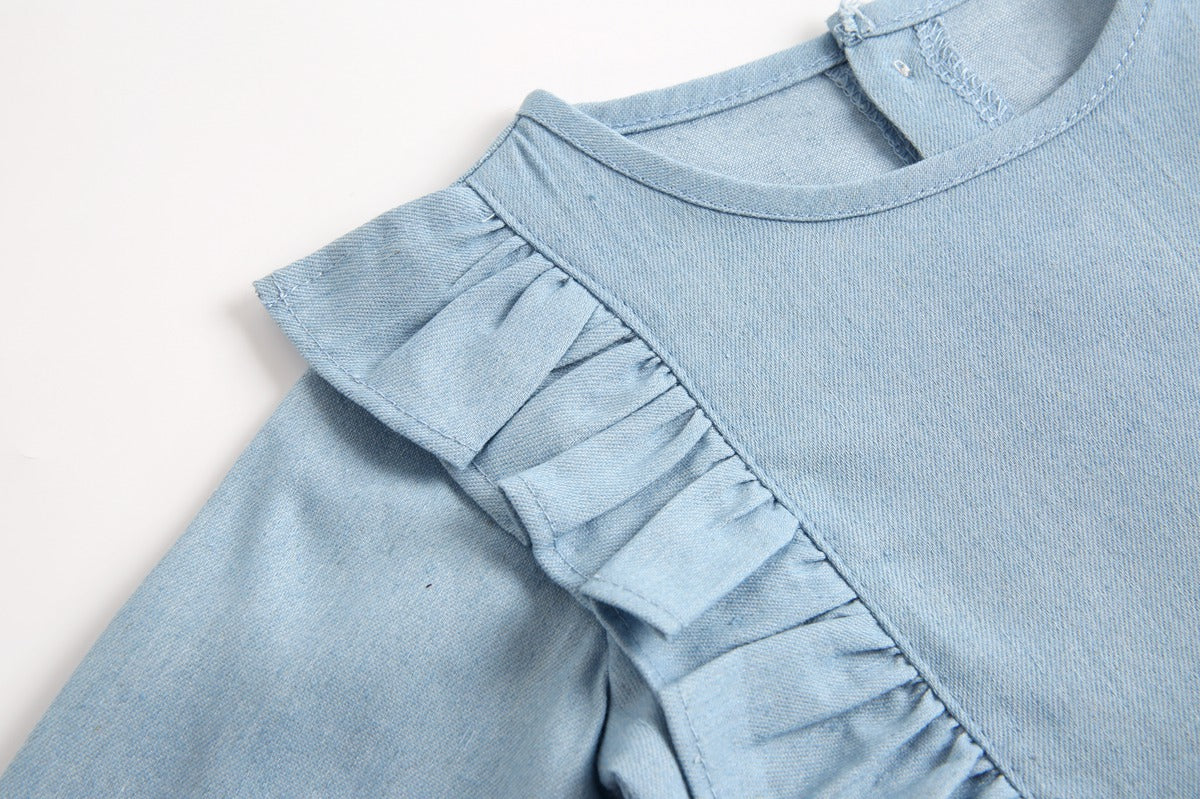 【BABY】秋冬長袖デニムベビーロンパース★♪ CawaKomostore
