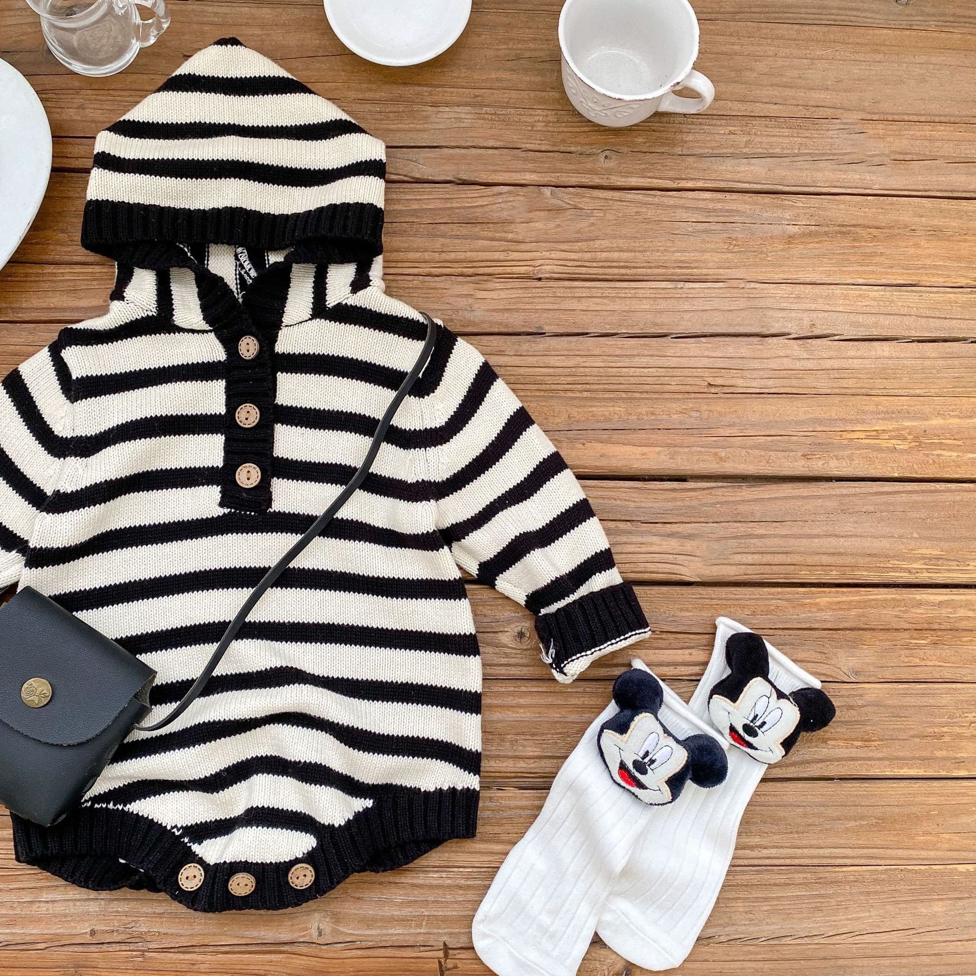 【BABY】ナチュラルボーダーニットロンパース CawaKomostore