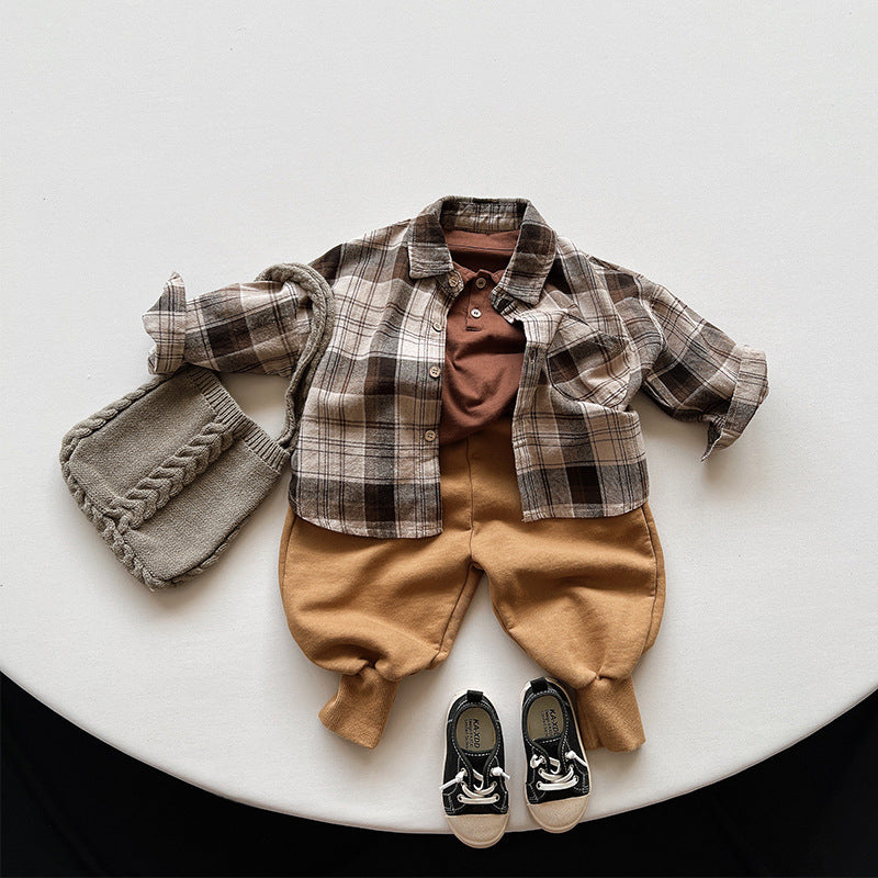 【GIRL・BOY】チェックコットンシャツ CawaKomostore