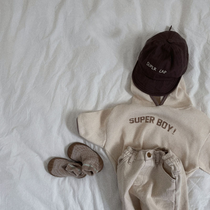 【BABY】SUPER BOYロゴワッフルパーカー CawaKomostore