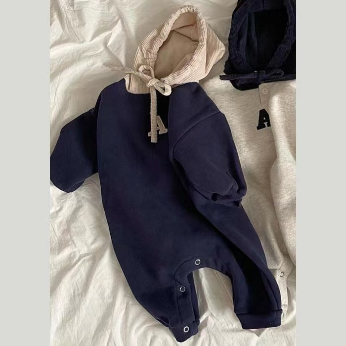 【BABY】Ａロゴフート付きロンパース CawaKomostore