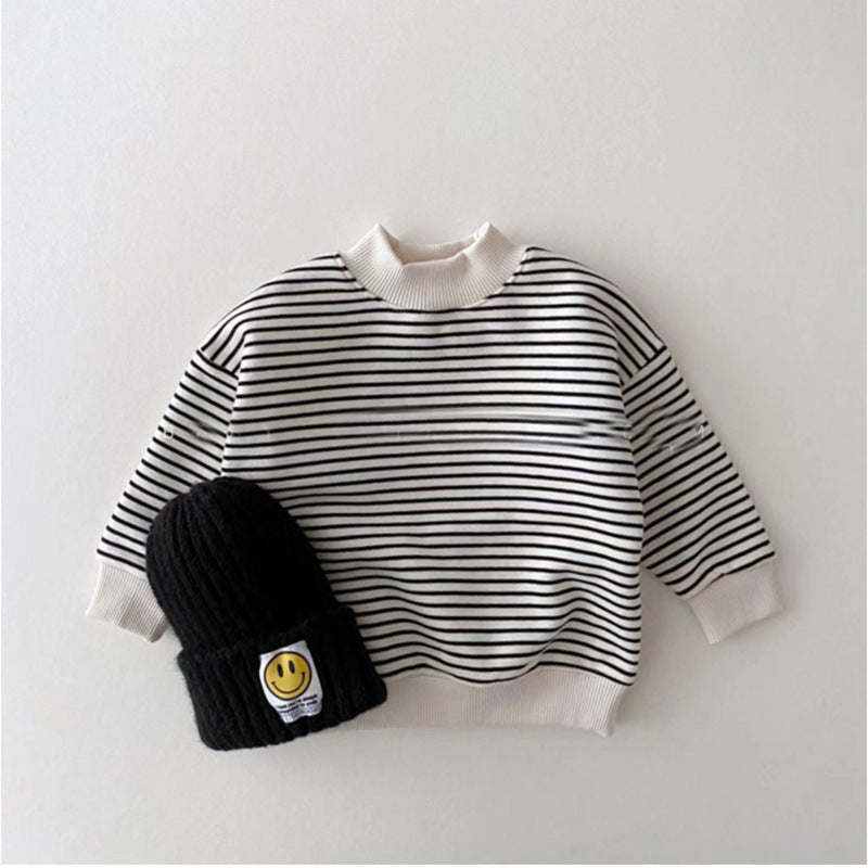 【BABY】モックネックボーダースウェット CawaKomostore